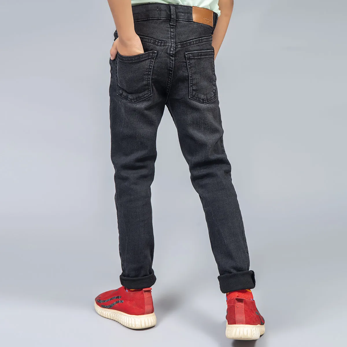 Skinny Denim Jeans - Black Stone Wash