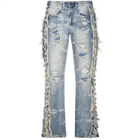 Smoke Rise Frayed Stacked Denim Jeans (Bergen Blue) JP23607