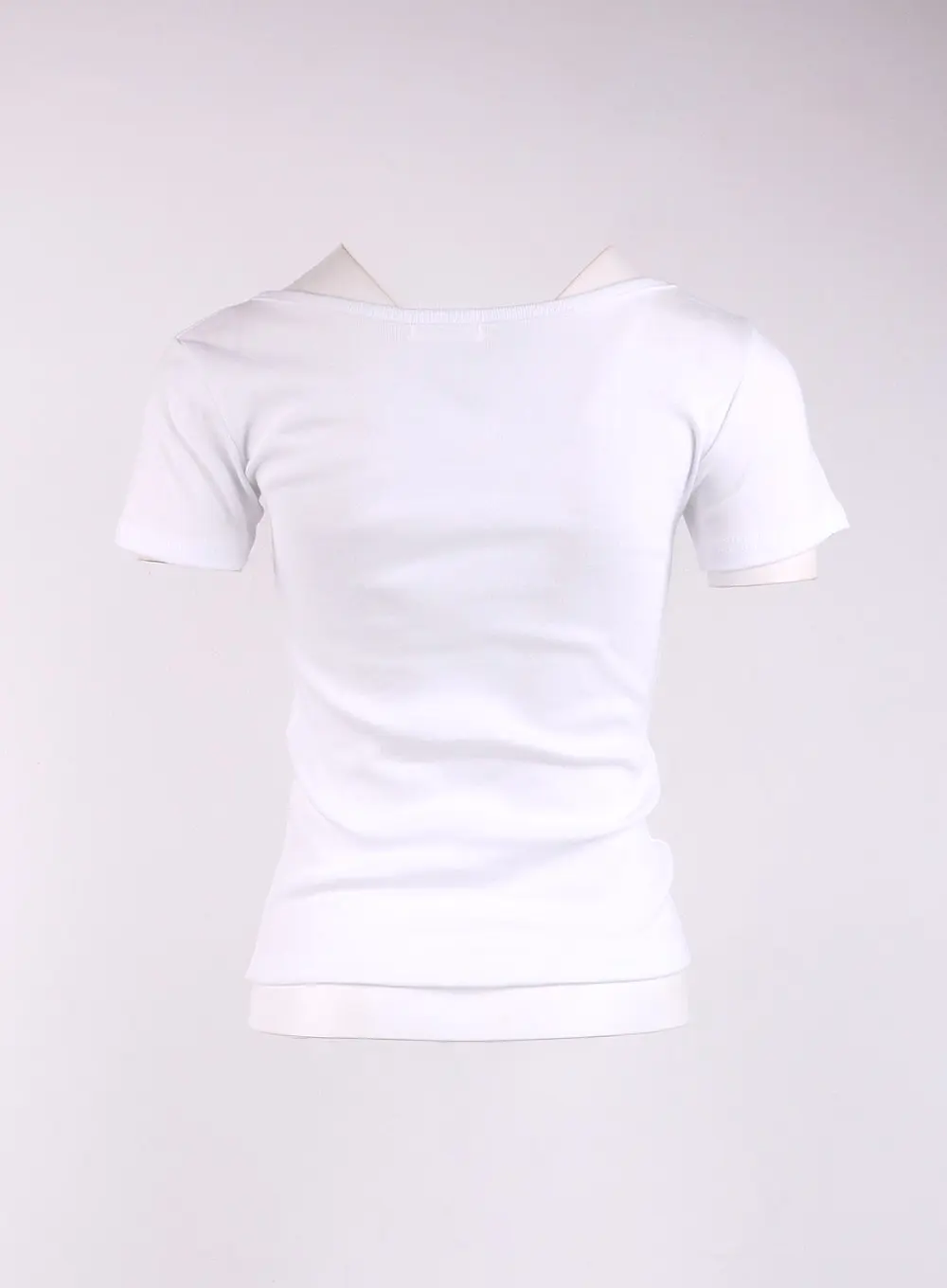 Solid Round Neck Short Sleeve Tee CF401