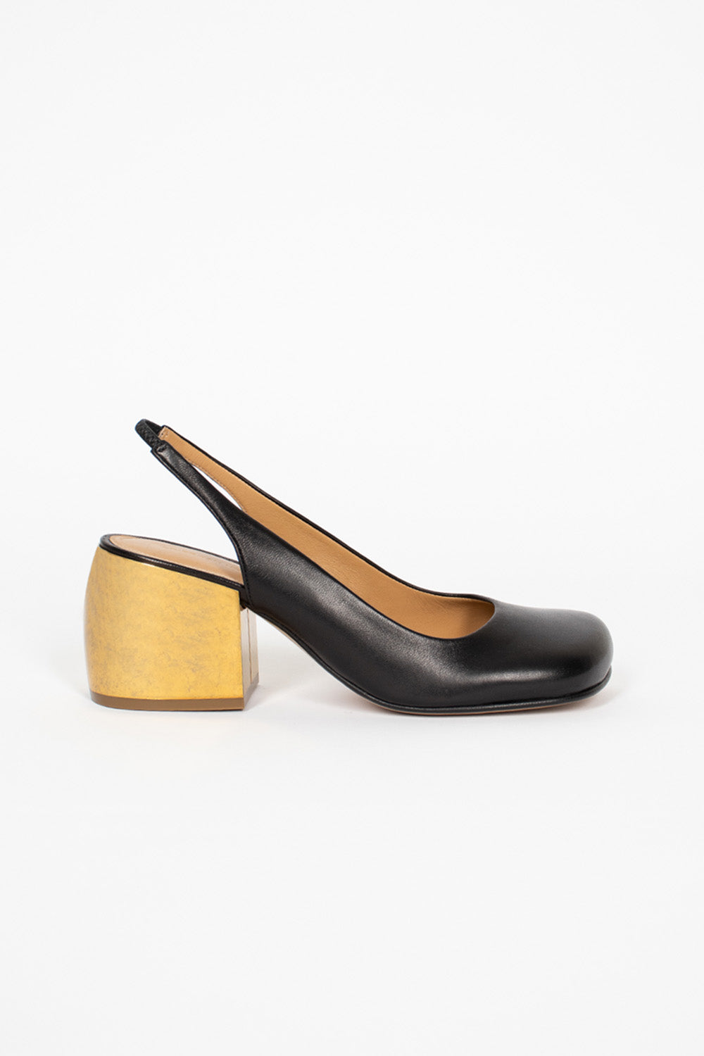 Square Toe Heel Black/Gold