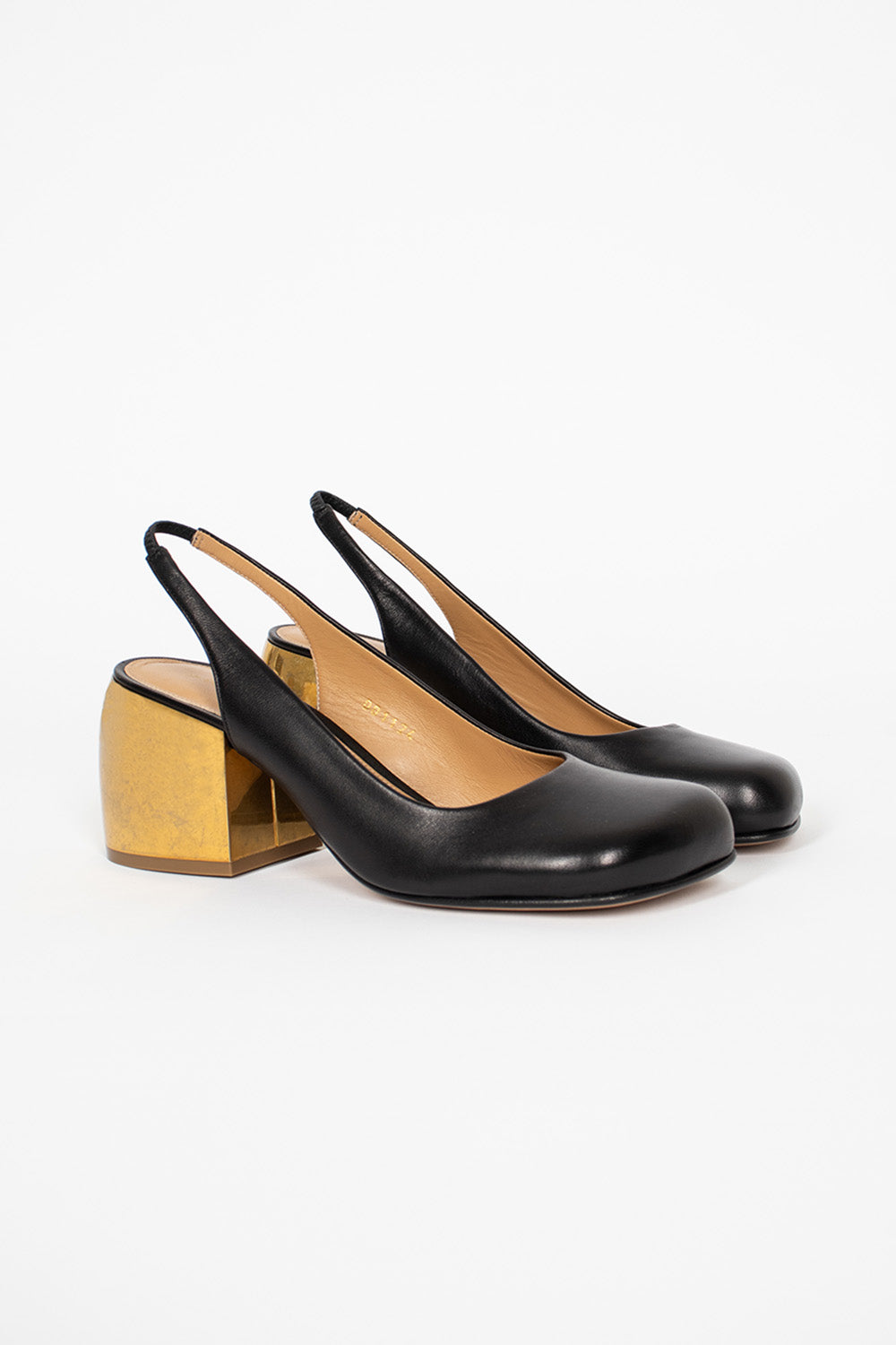 Square Toe Heel Black/Gold