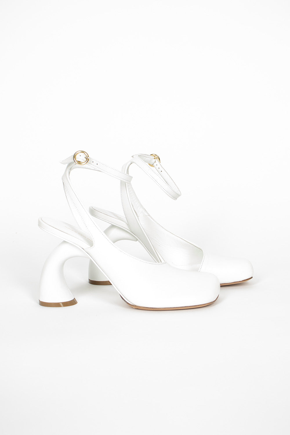 Square Toe Heel White