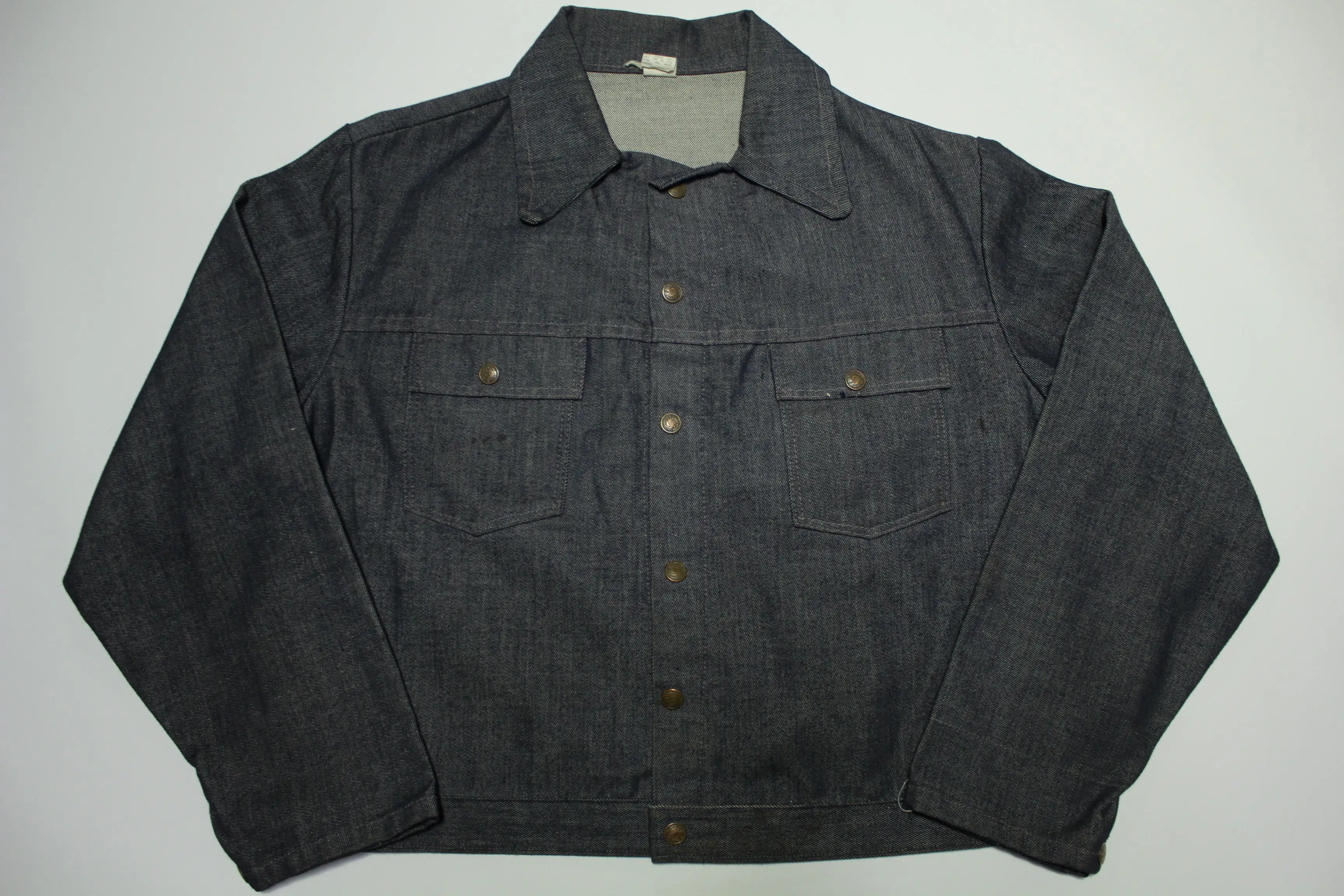 Super Tuffs Dark Wash 70's Two Pocket Snap Denim Jean Jacket