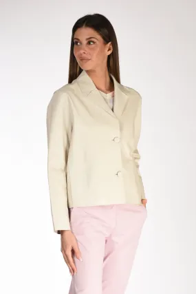 Sword Blazer Pelle Bianco Latte Donna