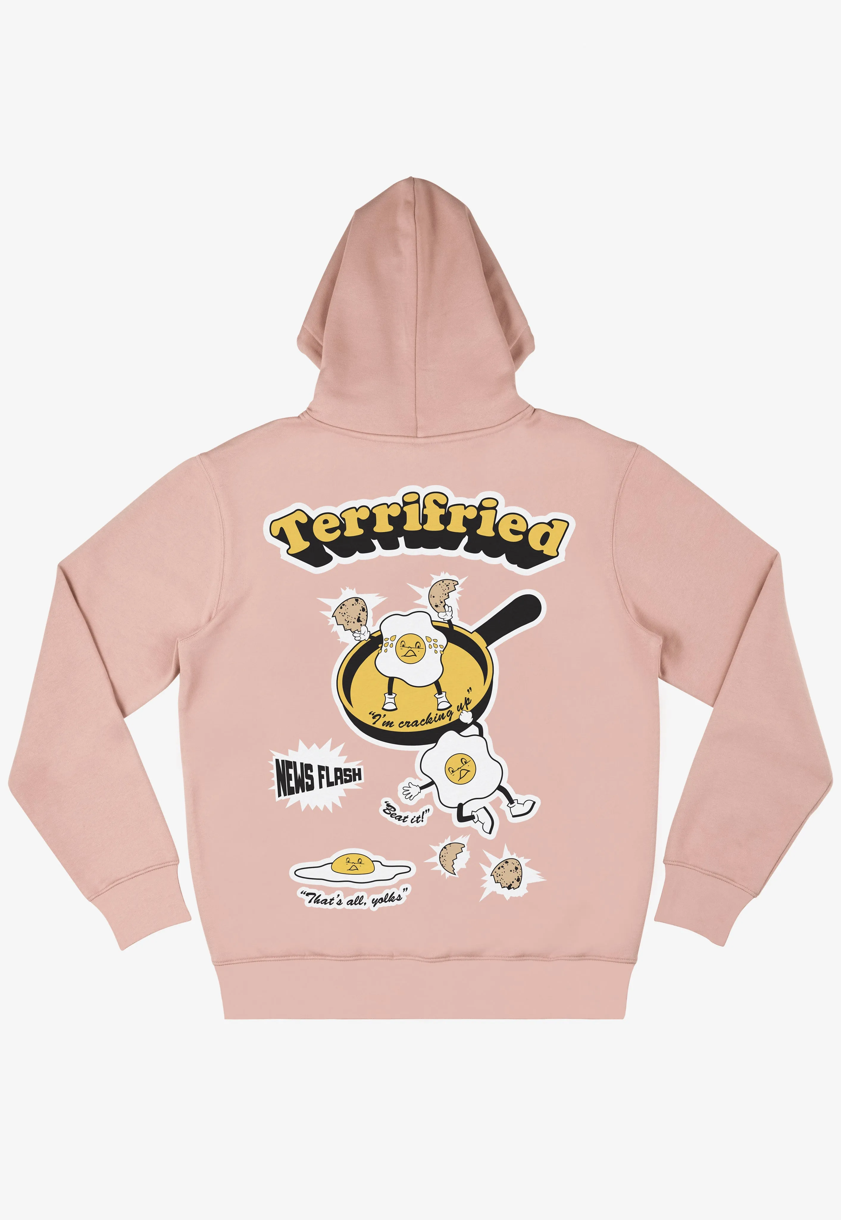 Terrifried Fried Egg Hoodie in Peach