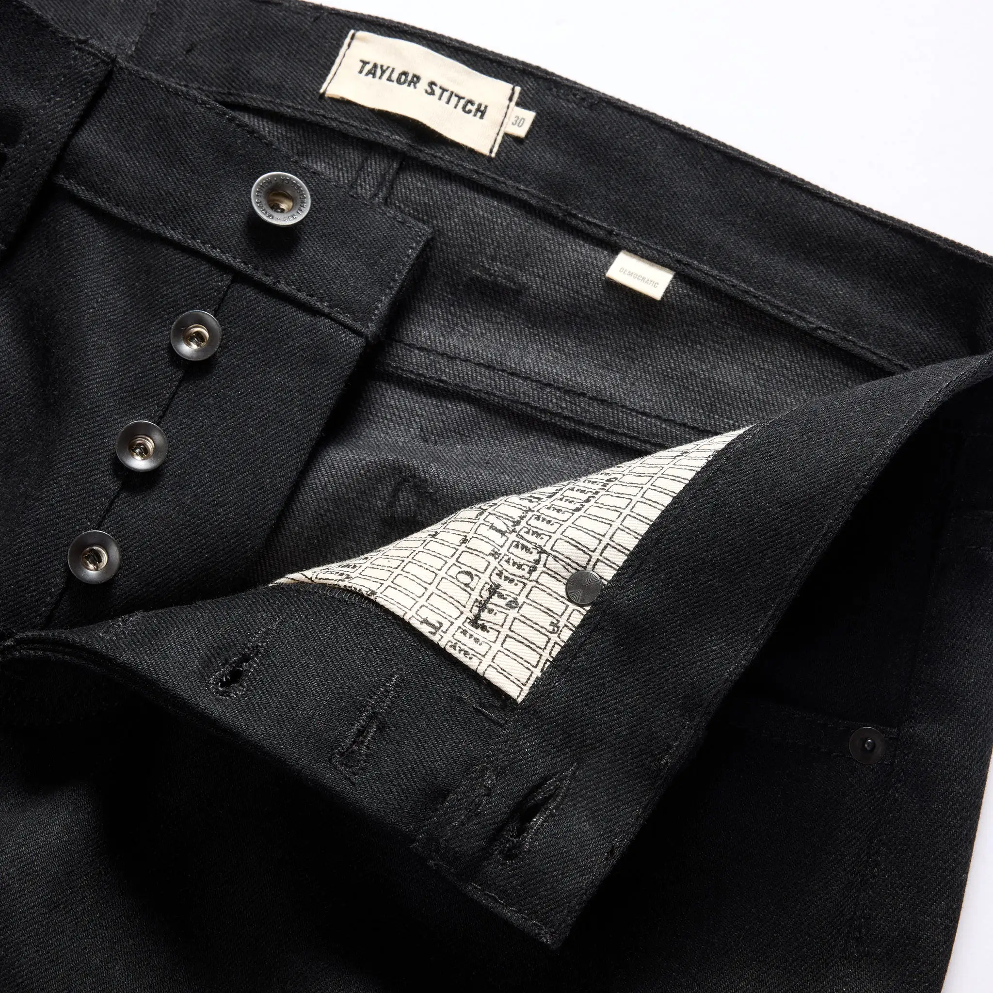 The Democratic Jean in Black Nihon Menpu Selvage