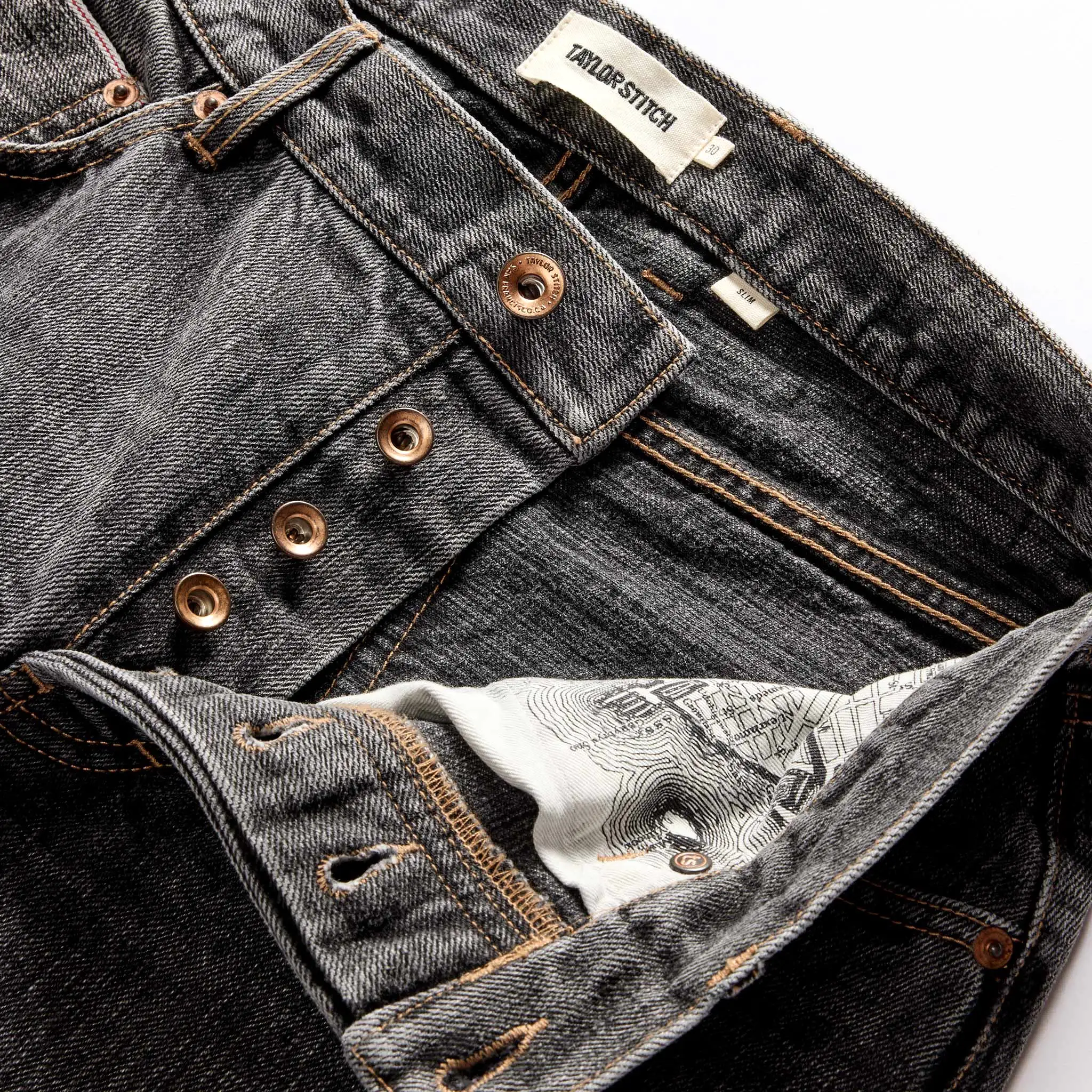 The Slim Jean in Black 1-Year Wash Selvage Denim