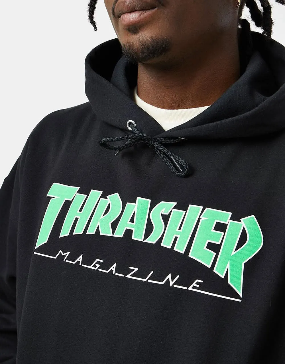 Thrasher Outlined Pullover Hoodie - Black/Green