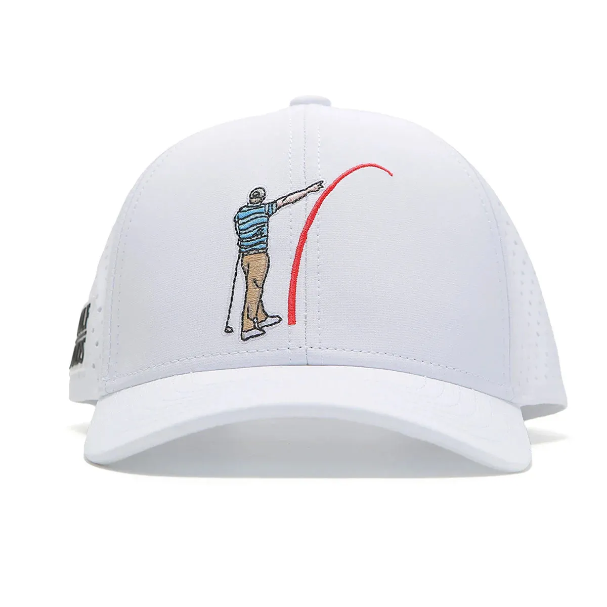 TOUR PRO Mad Slicer Golf Hat in White with Curved Brim