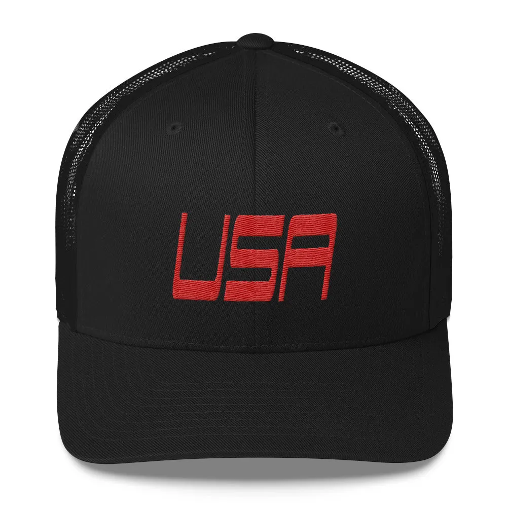 USA Designs - Embroidered Trucker Hat - USA