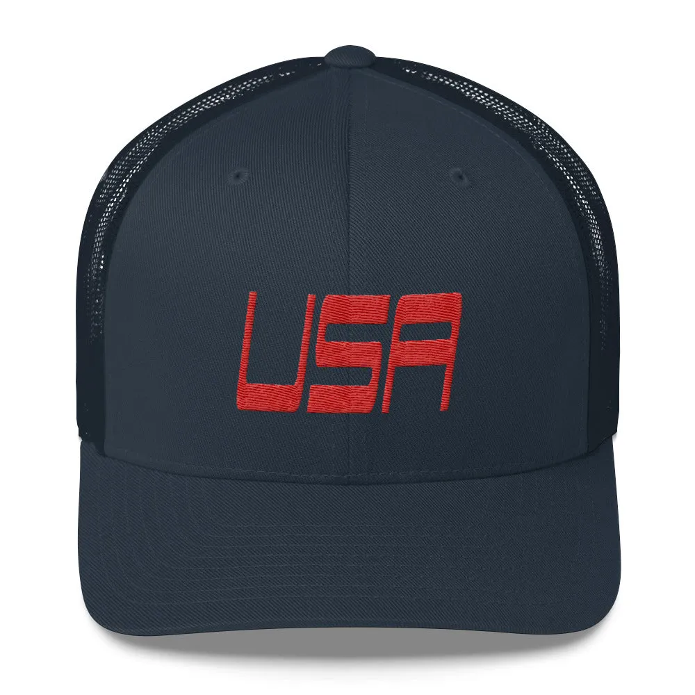 USA Designs - Embroidered Trucker Hat - USA