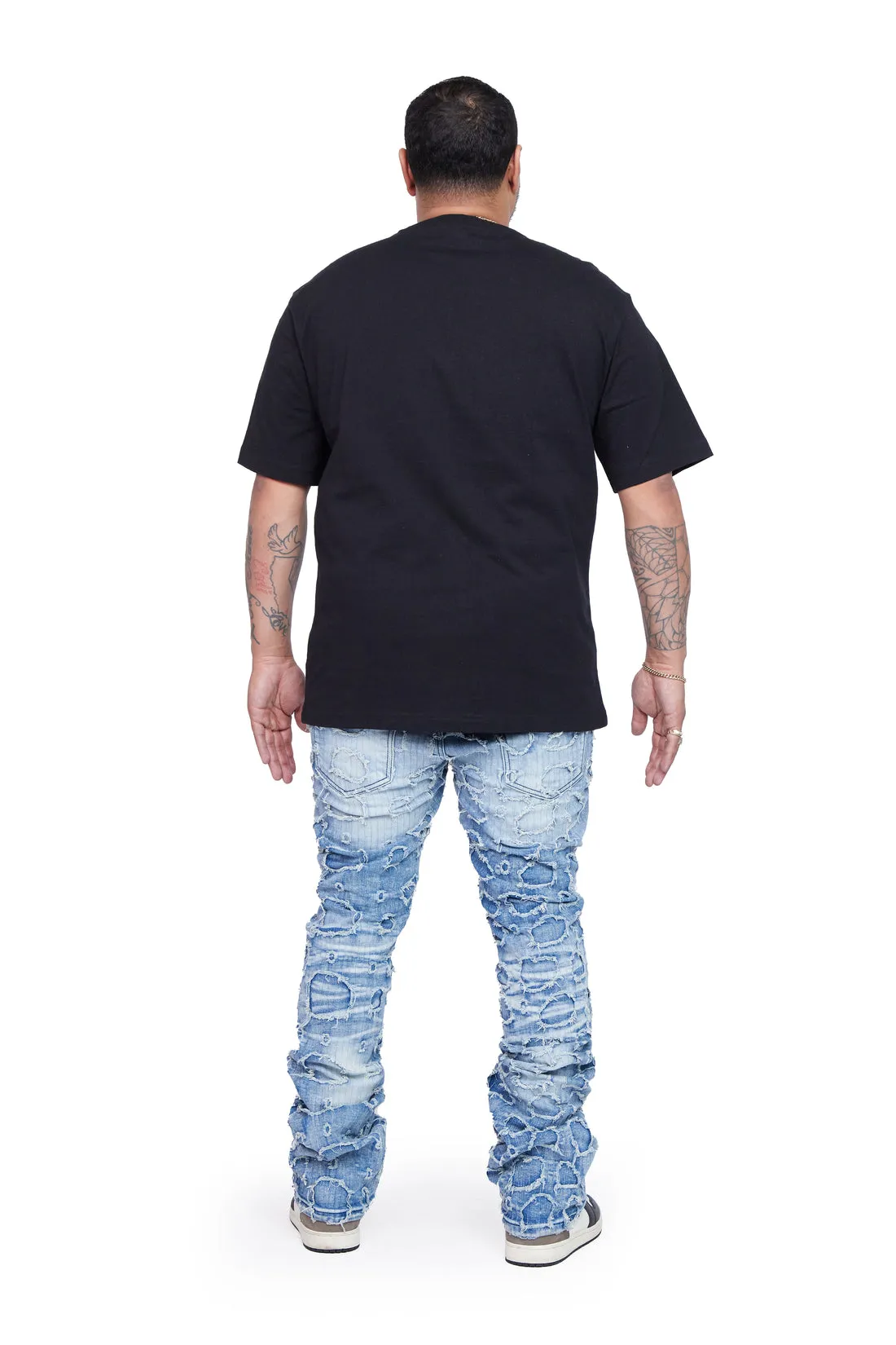 Valabasas - Stacked Botched Stacket Jeans - Lt. BLue Washed