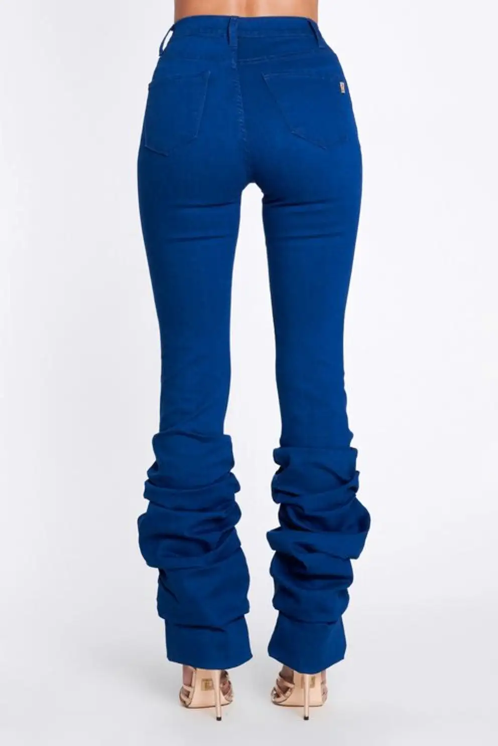 Venice Blue HIgh Waist Stacked Leg Denim Jeans