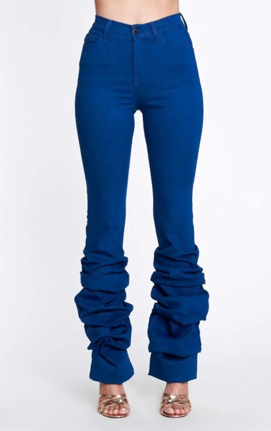 Venice Blue HIgh Waist Stacked Leg Denim Jeans