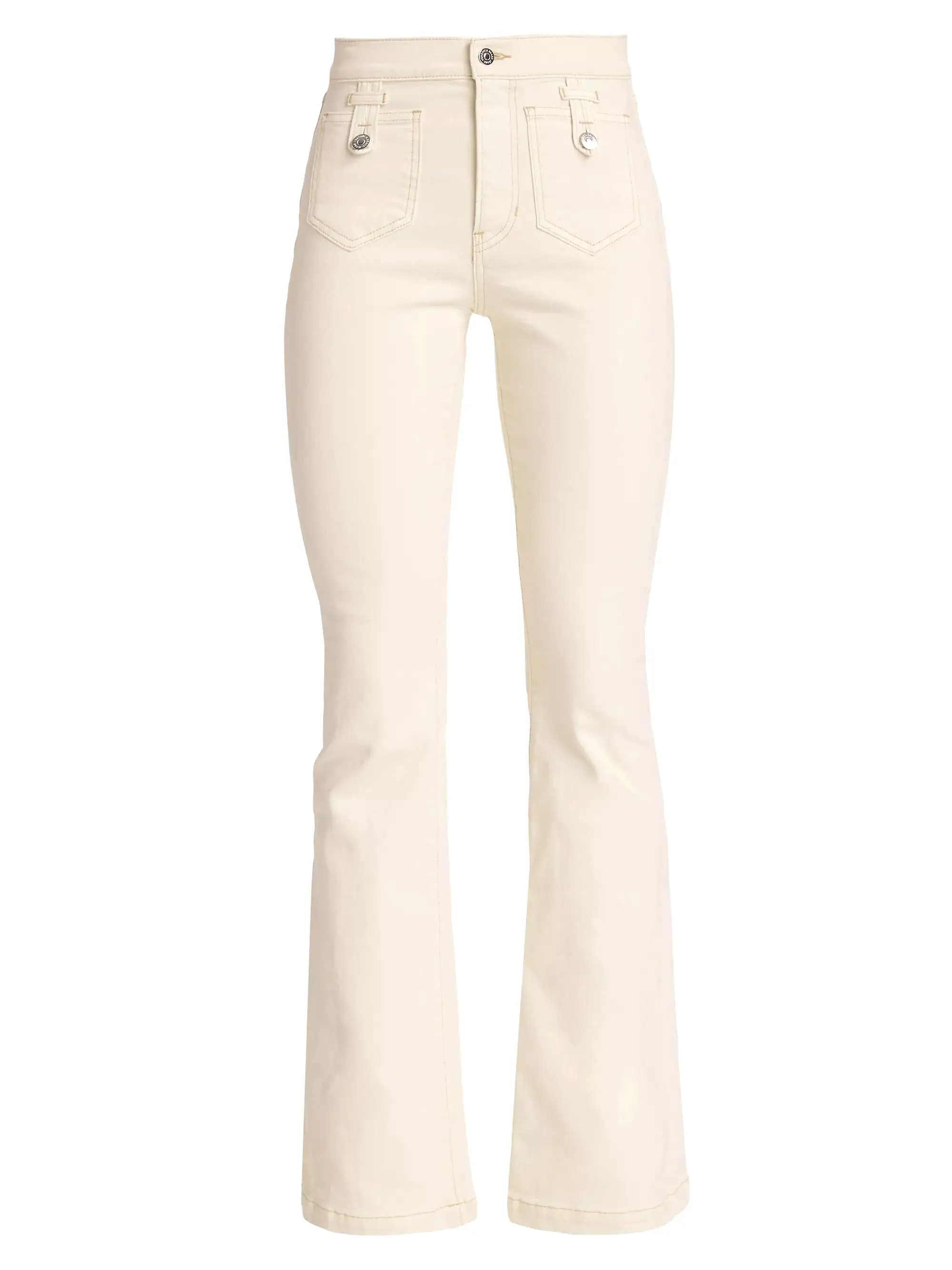 Veronica Beard - Beverly HR Skinny Flare w/Tab Jean - Ecru