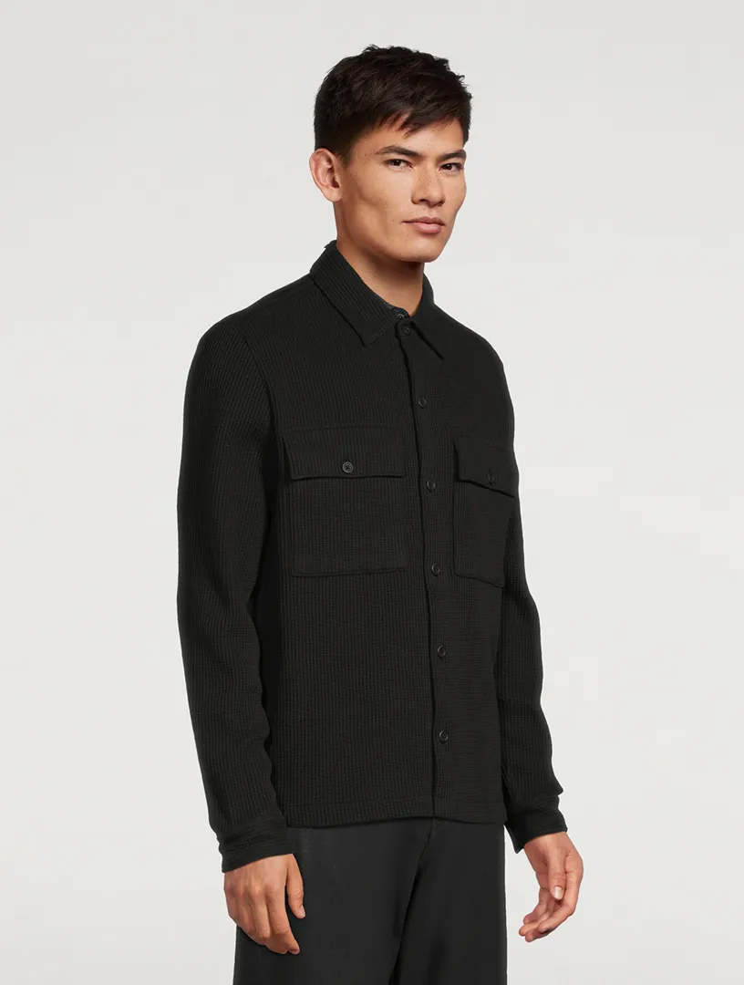 VINCE Chunky Waffle Shirt Jacket