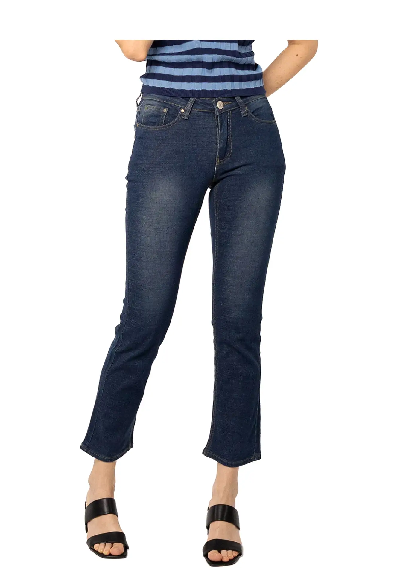 VOIR JEANS #303 Medium Rise Regular Cut Lightly Washed Off Jeans