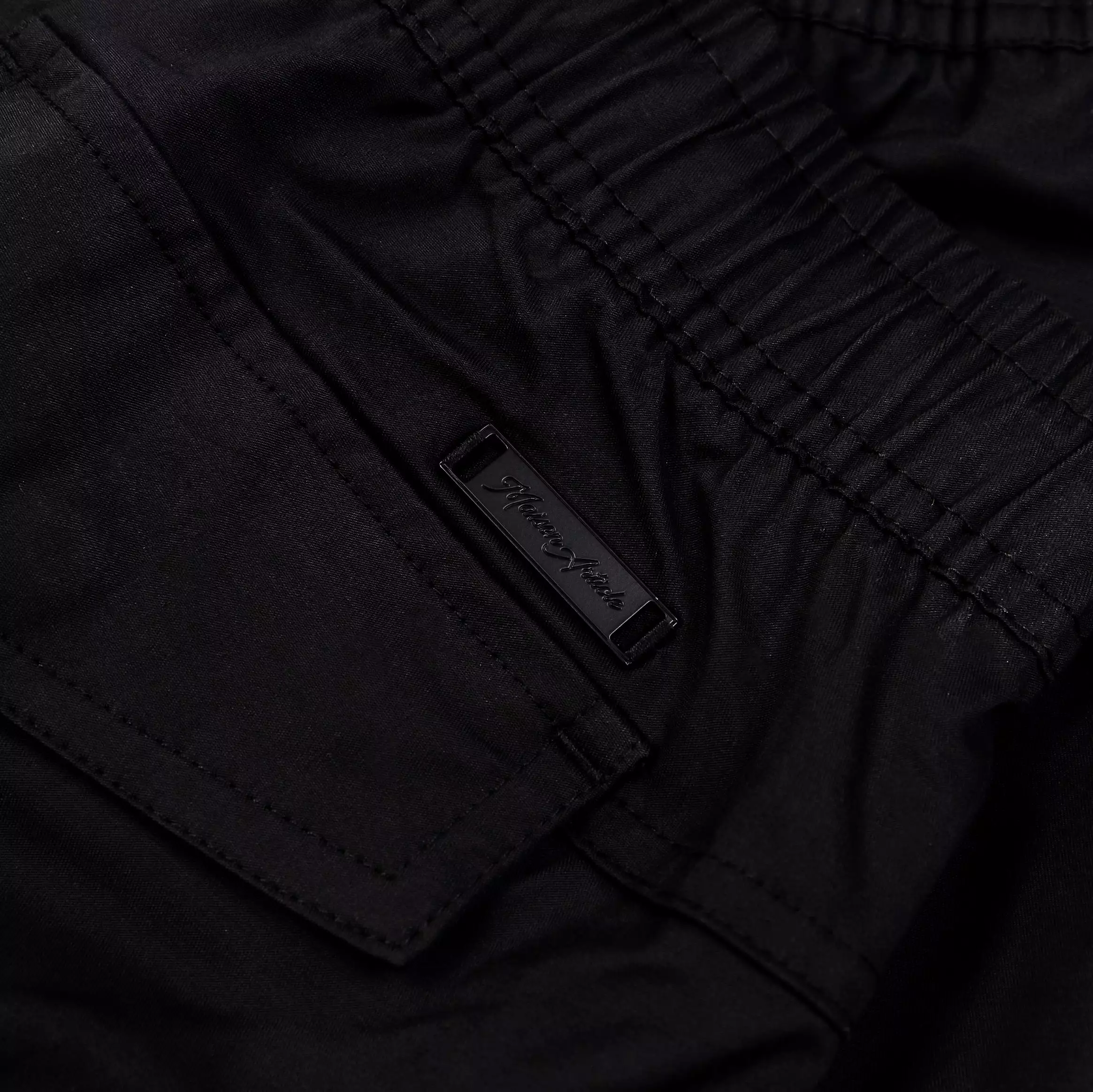 Woven Cargo Mens Pants (Black)