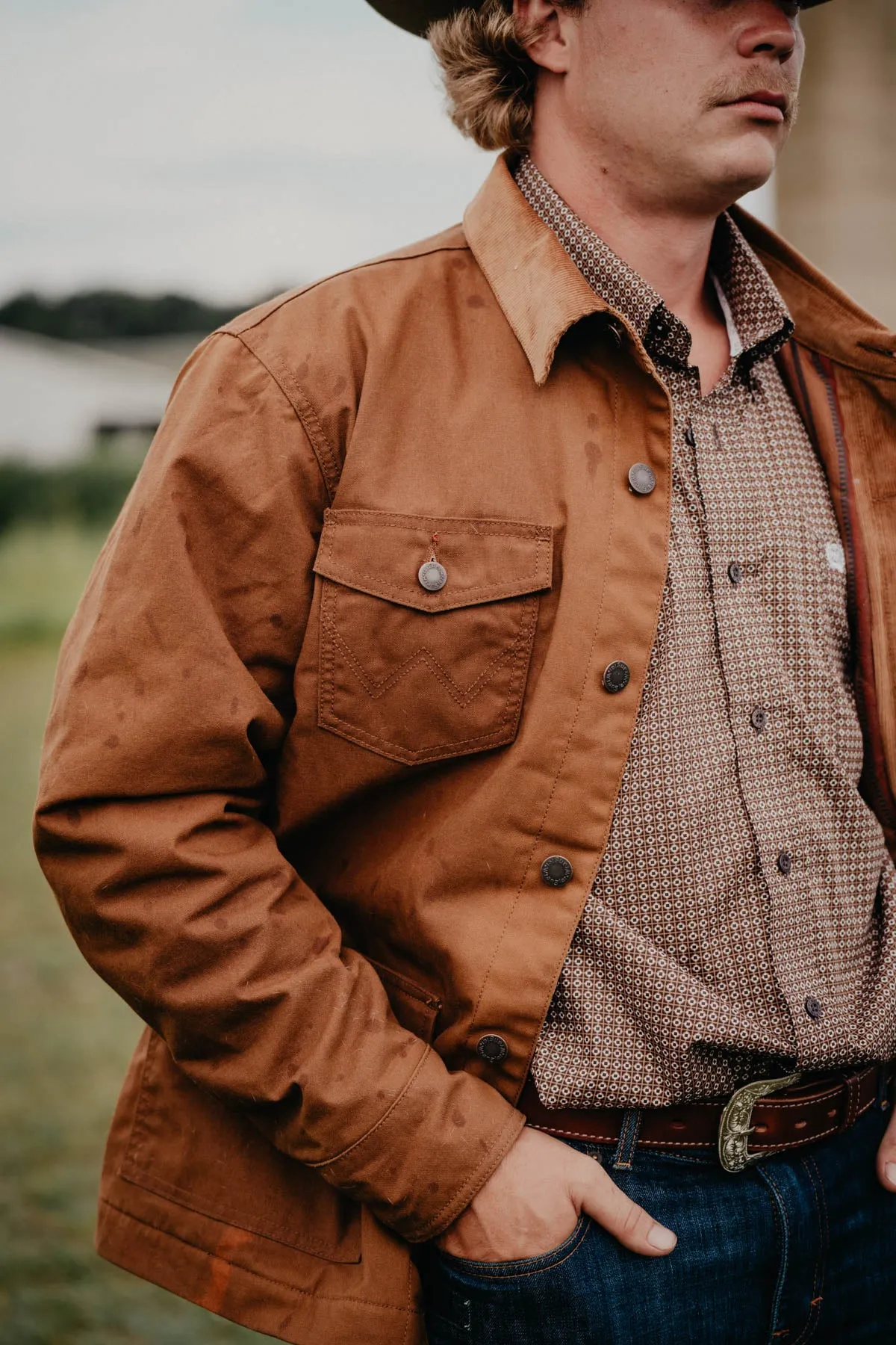 Wrangler Men's Brown Cotton Canvas Barn Coat with Quilted Lining (M-XXL)