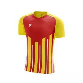 Young Super Dri Polyester Round Neck Badminton T-Shirts | Red/Yellow